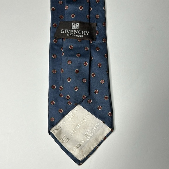 GIVENCHY Monsieur Silk Neck Tie Gray Blue Luxury Simple Minimal Italy - Picture 6 of 8
